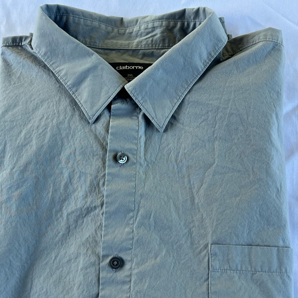 Claiborne men’s light gray long sleeve button down shirt. Size 3XL
